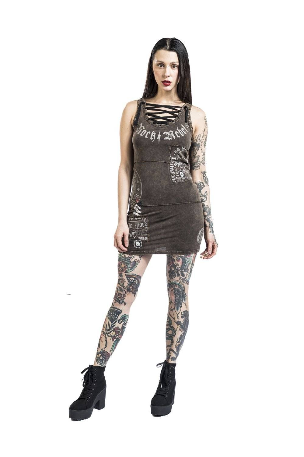 EMP Kurzes Kleid Oliv Von Rock Rebel By EMP