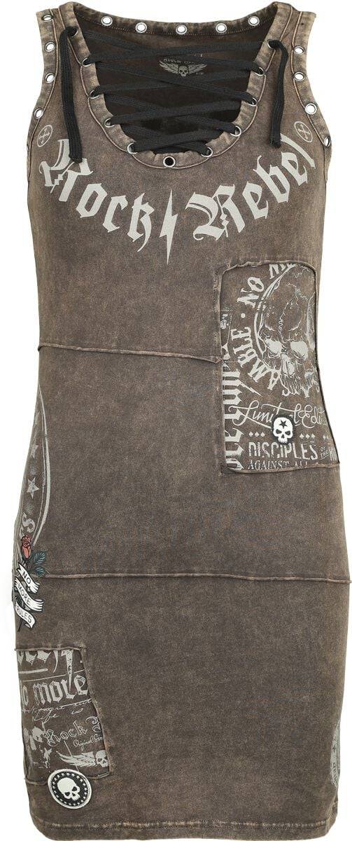 EMP Kurzes Kleid oliv von Rock Rebel by EMP