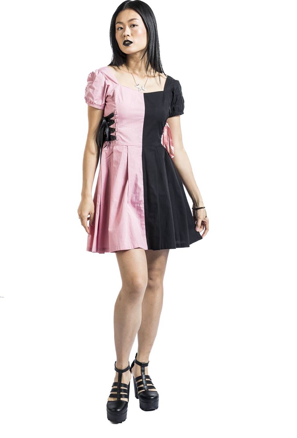 EMP Kurzes Kleid Rosa/schwarz Von Gothicana By EMP