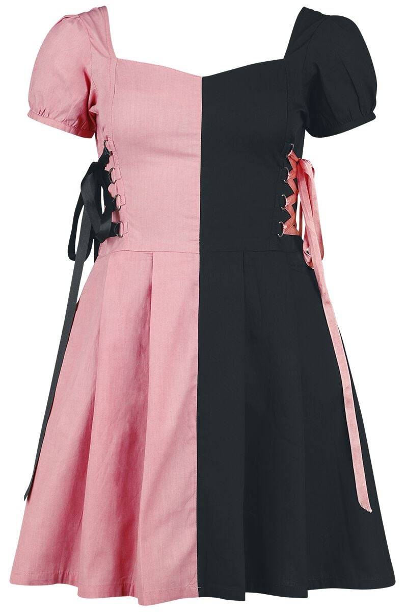 EMP Kurzes Kleid rosa/schwarz von Gothicana by EMP