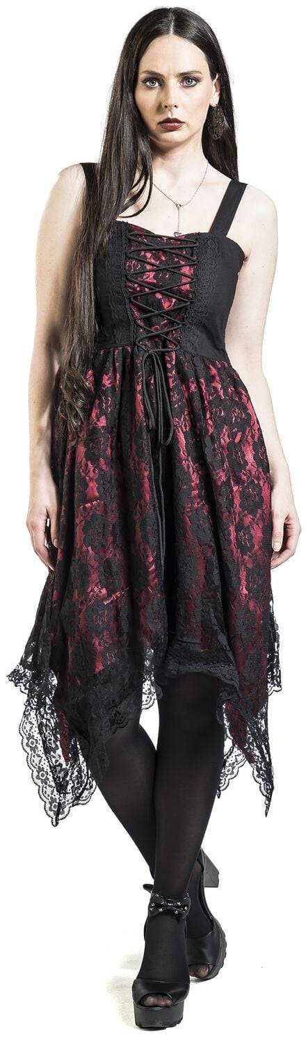 EMP Kurzes Kleid Schwarz/rot Von Gothicana By EMP