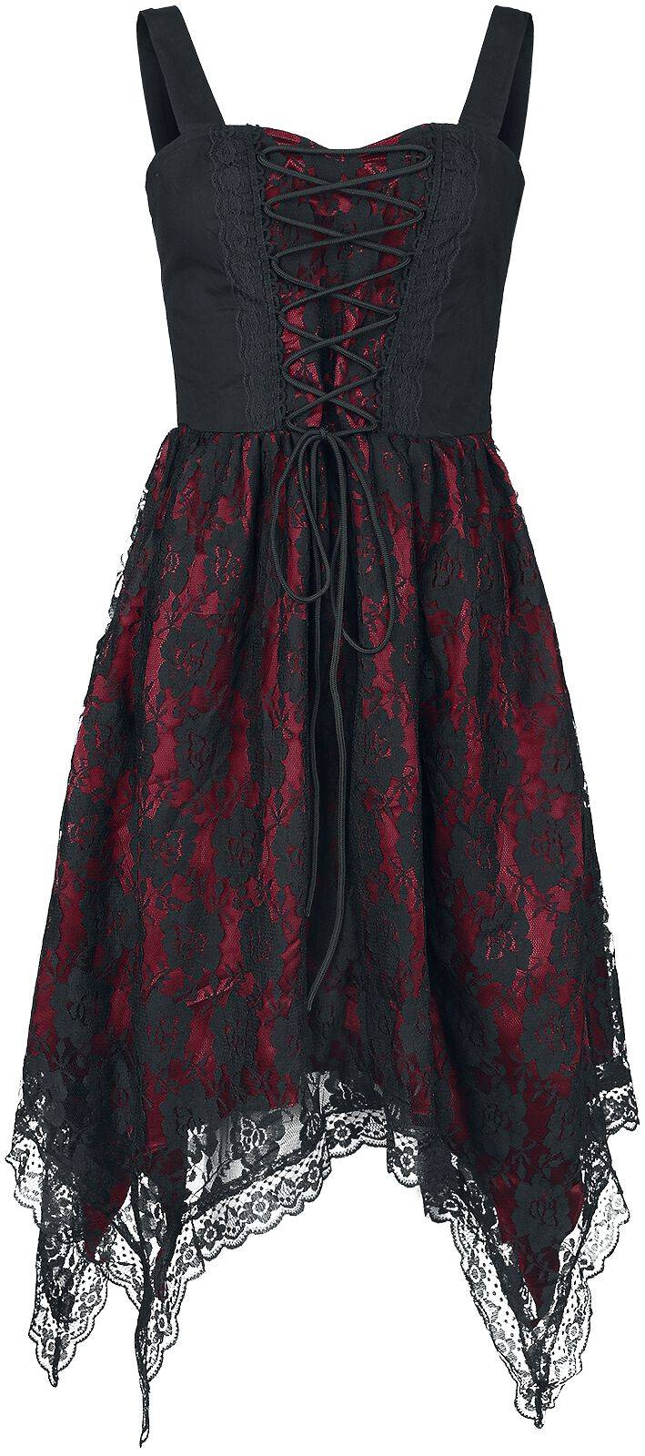 EMP Kurzes Kleid schwarz/rot von Gothicana by EMP