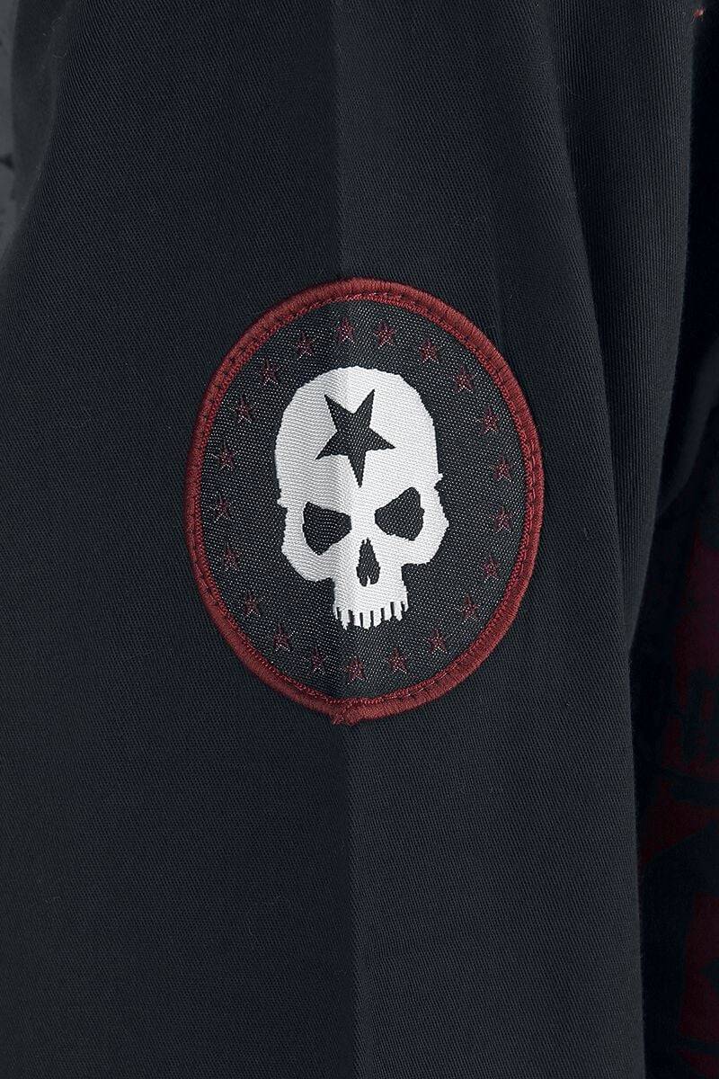 EMP Langarmhemd Schwarz/rot Von Rock Rebel By EMP