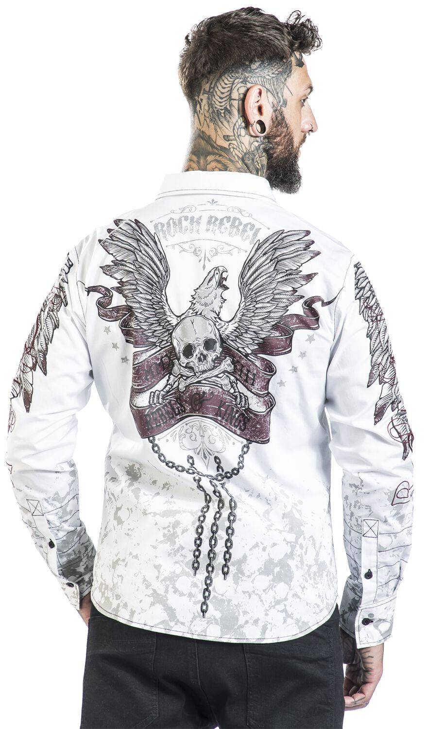 EMP Langarmhemd Weiß Von Rock Rebel By EMP