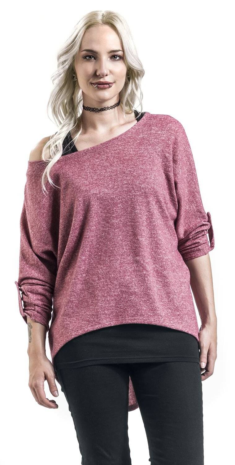 EMP Langarmshirt Bordeaux/schwarz Von RED By EMP