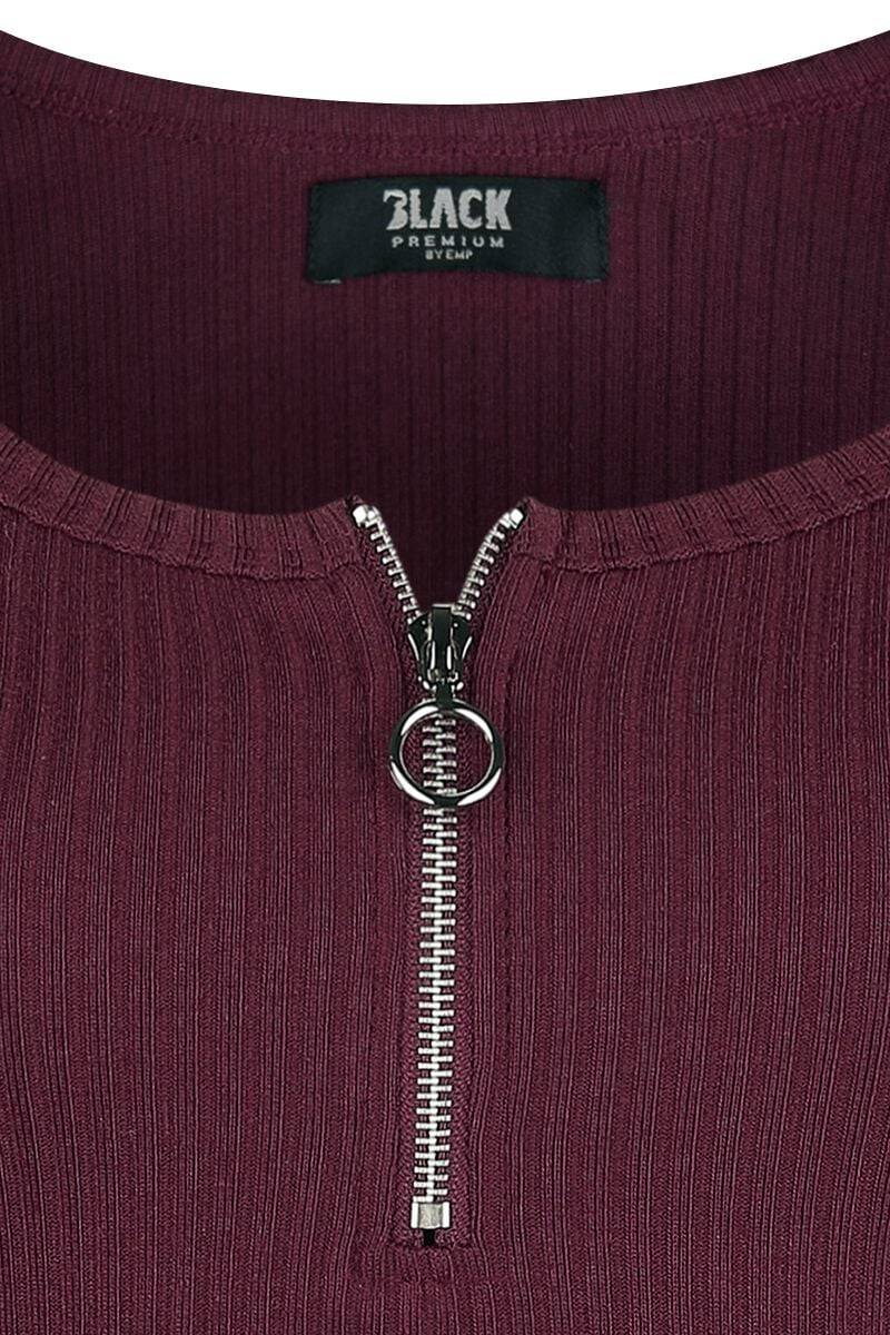 EMP Langarmshirt Bordeaux Von Black Premium By EMP