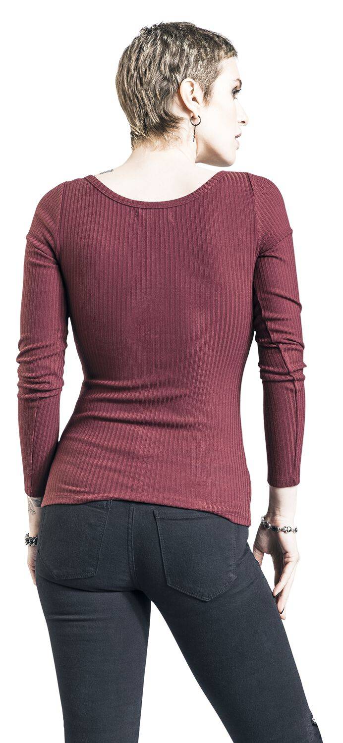 EMP Langarmshirt Bordeaux Von Black Premium By EMP