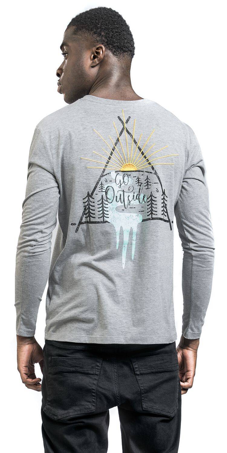 EMP Langarmshirt Grau Meliert Von RED By EMP