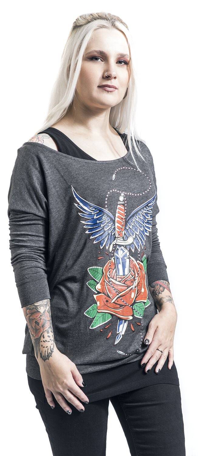 EMP Langarmshirt Grau Von Rock Rebel By EMP