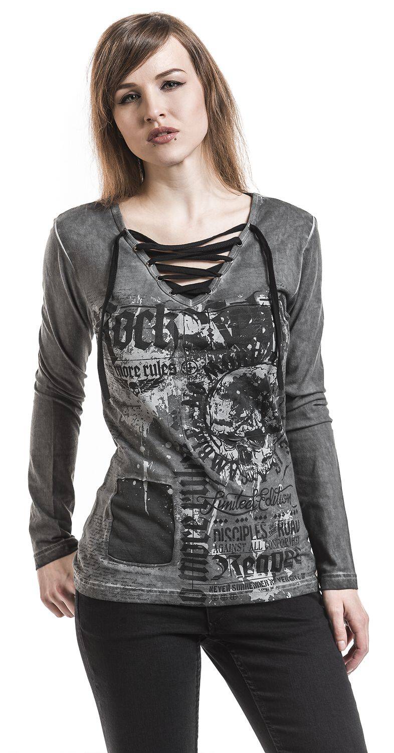 EMP Langarmshirt Grau Von Rock Rebel By EMP