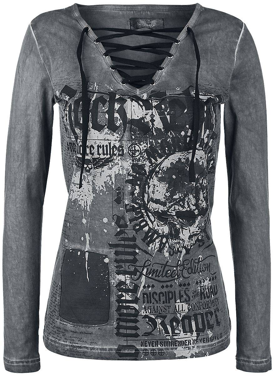 EMP Langarmshirt grau von Rock Rebel by EMP