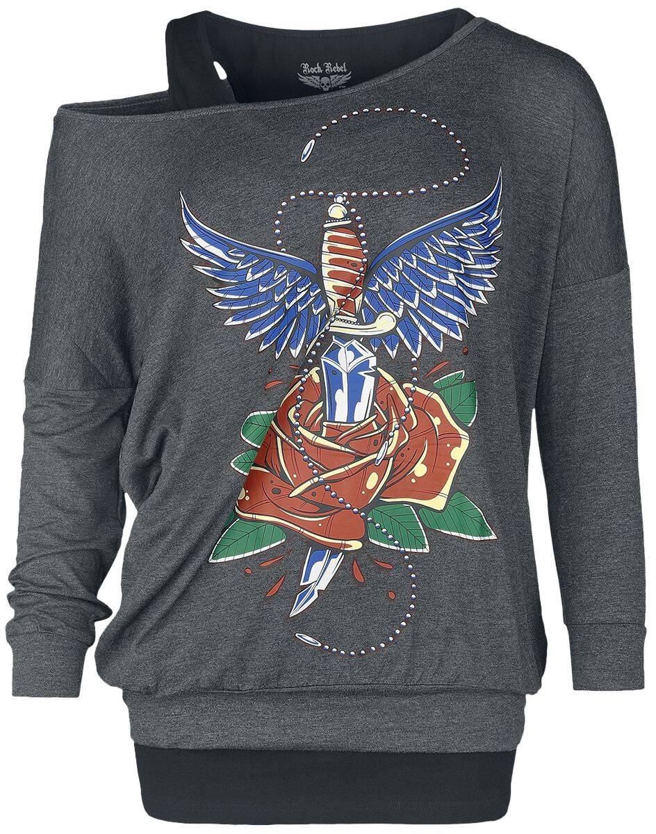 EMP Langarmshirt grau von Rock Rebel by EMP