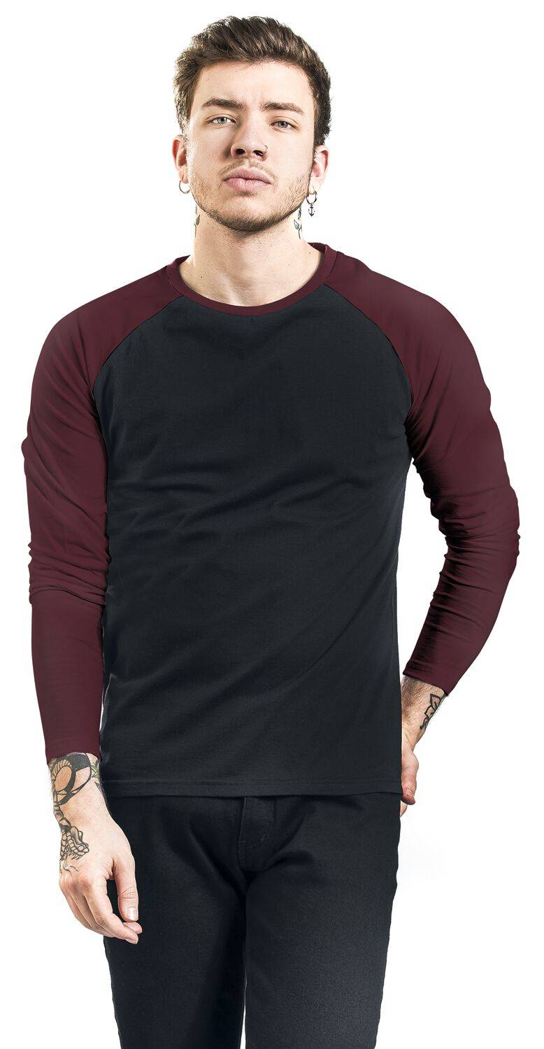 EMP Langarmshirt Schwarz/bordeaux Von RED By EMP
