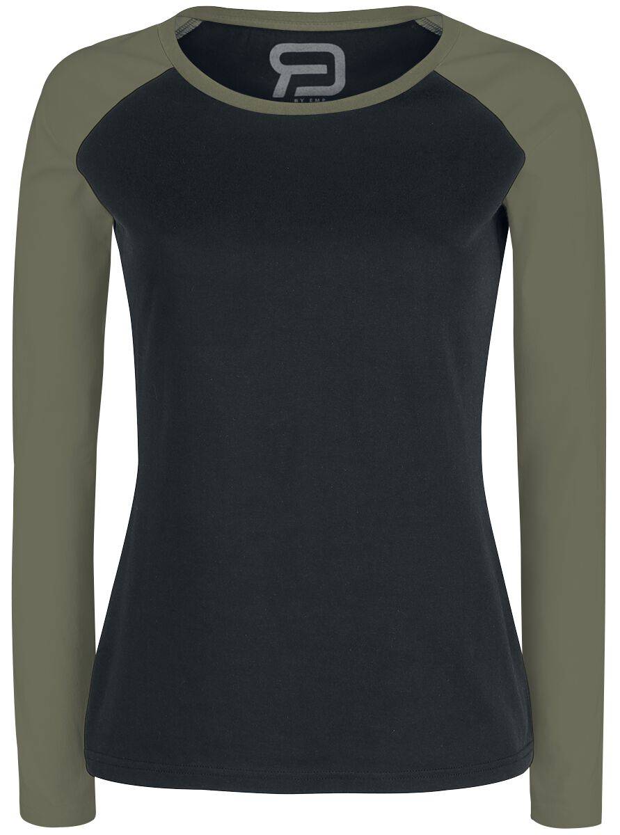 EMP Langarmshirt schwarz/oliv von RED by EMP