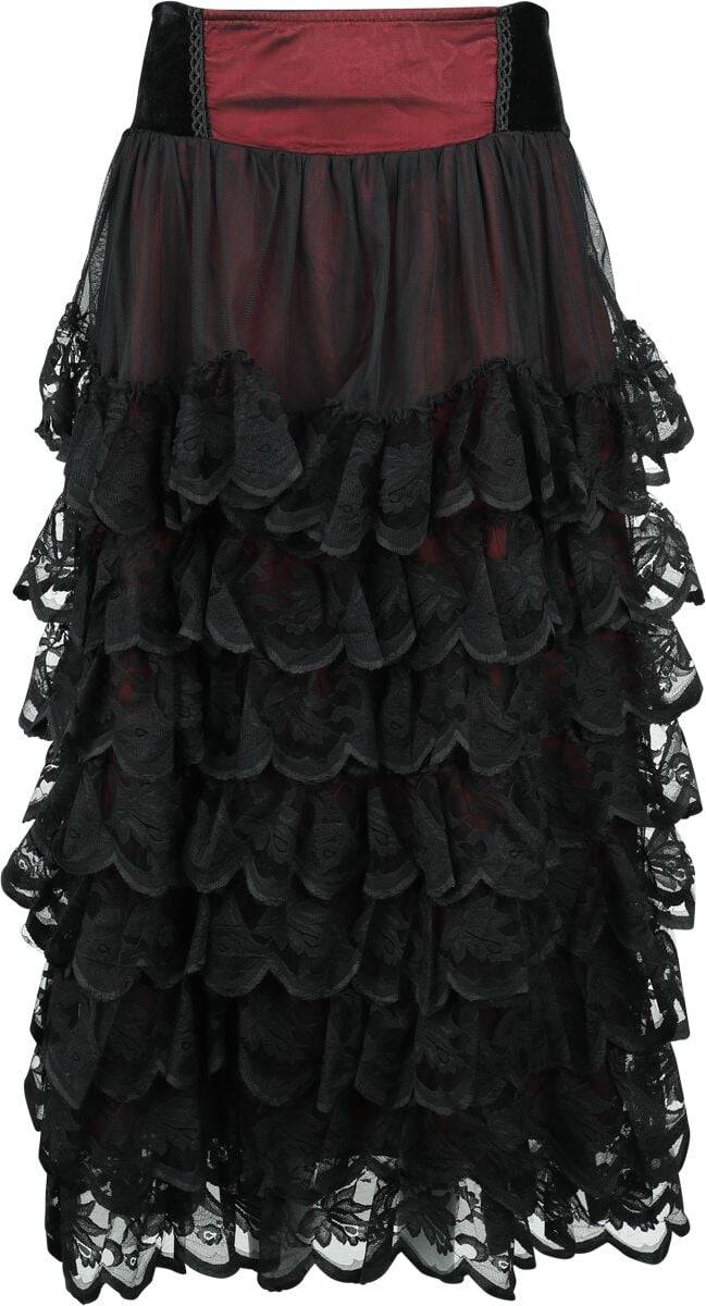 EMP Langer Rock schwarz/rot von Gothicana by EMP
