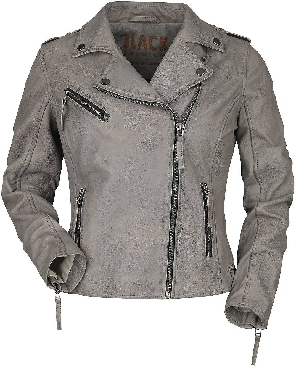 EMP Lederjacke grau von Black Premium by EMP