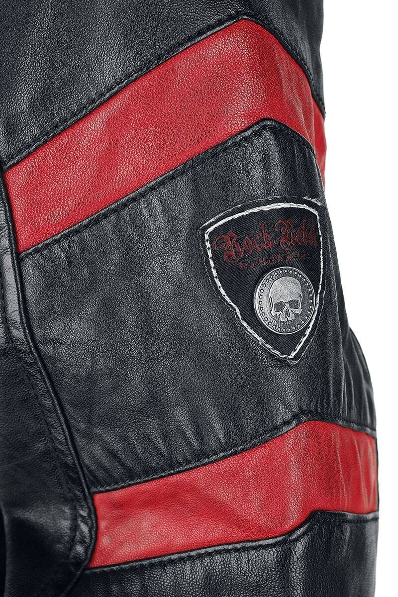 EMP Lederjacke Schwarz/rot Von Rock Rebel By EMP