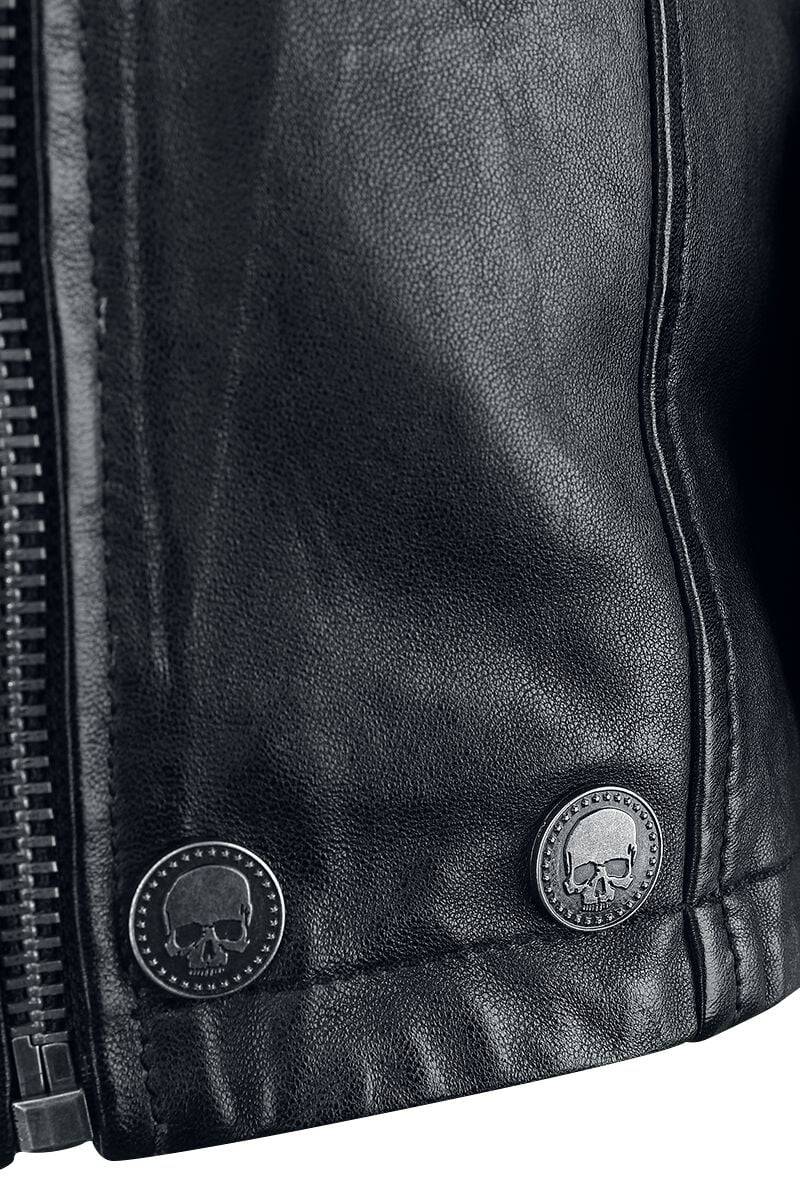 EMP Lederjacke Schwarz/rot Von Rock Rebel By EMP