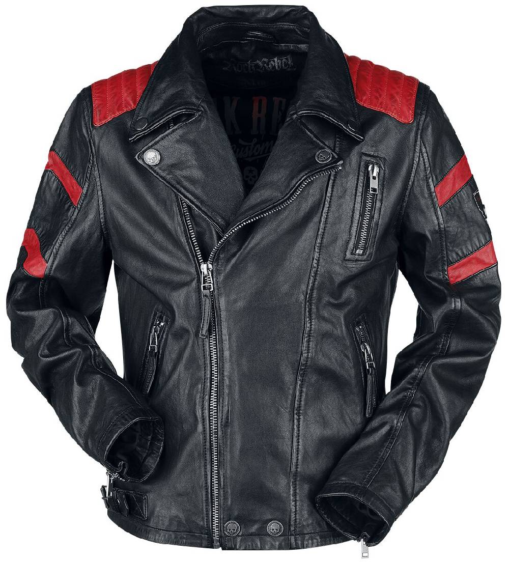 EMP Lederjacke schwarz/rot von Rock Rebel by EMP