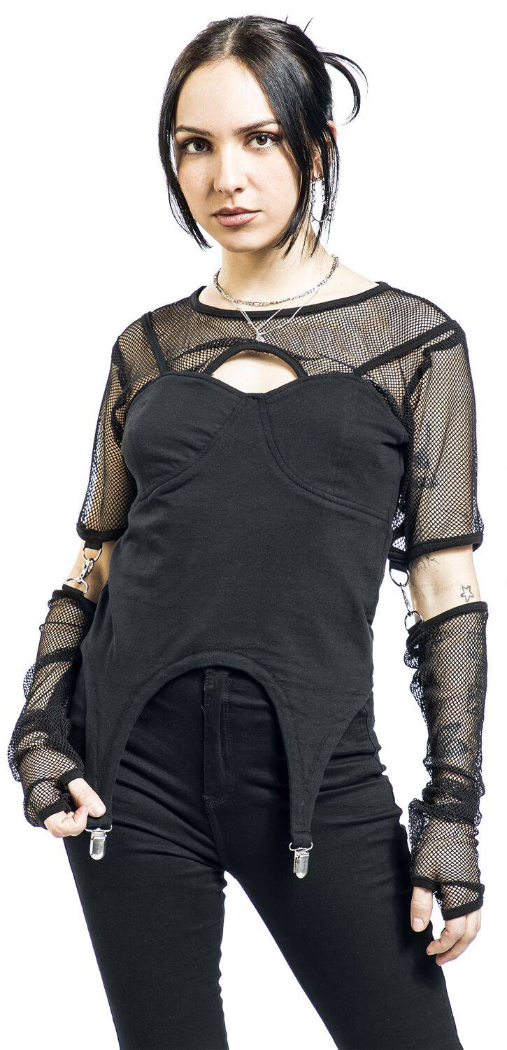 EMP "Lisha Top" Langarmshirt Schwarz Von Heartless