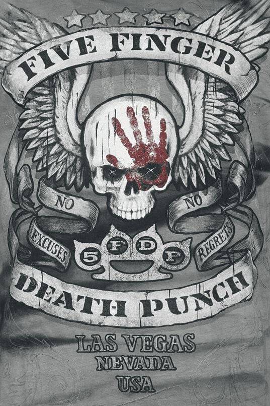 EMP "Logo" T-Shirt Grau Von Five Finger Death Punch