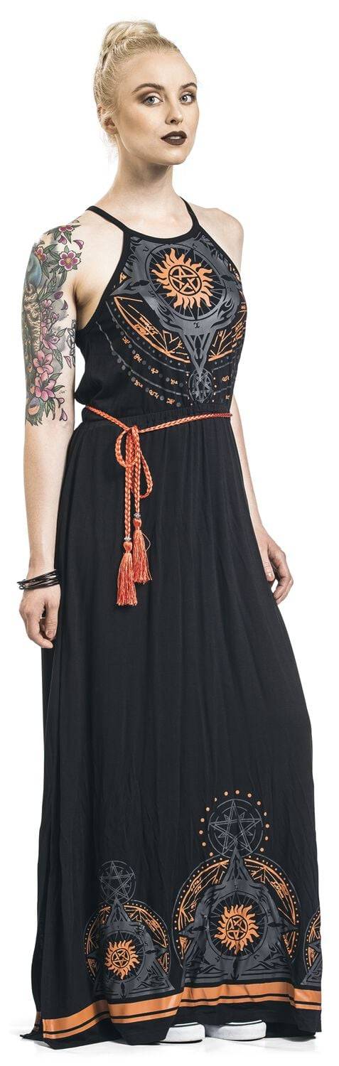 EMP "Mandala" Langes Kleid Schwarz Von Supernatural