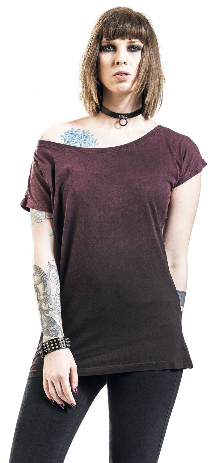 EMP "Marylin" T-Shirt Grau/weinrot Von Outer Vision