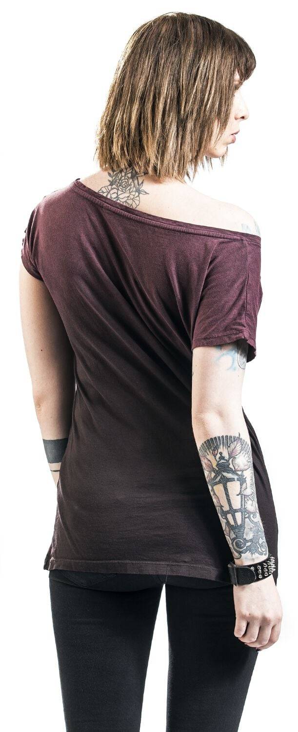 EMP "Marylin" T-Shirt Grau/weinrot Von Outer Vision