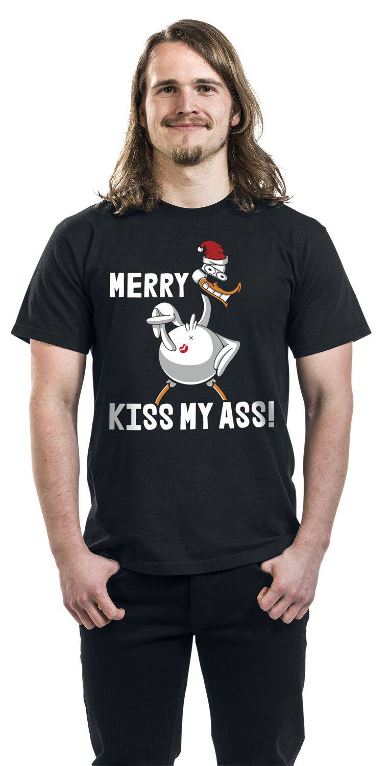 EMP "Merry Kiss My Ass!" T-Shirt Schwarz Von Tierisch