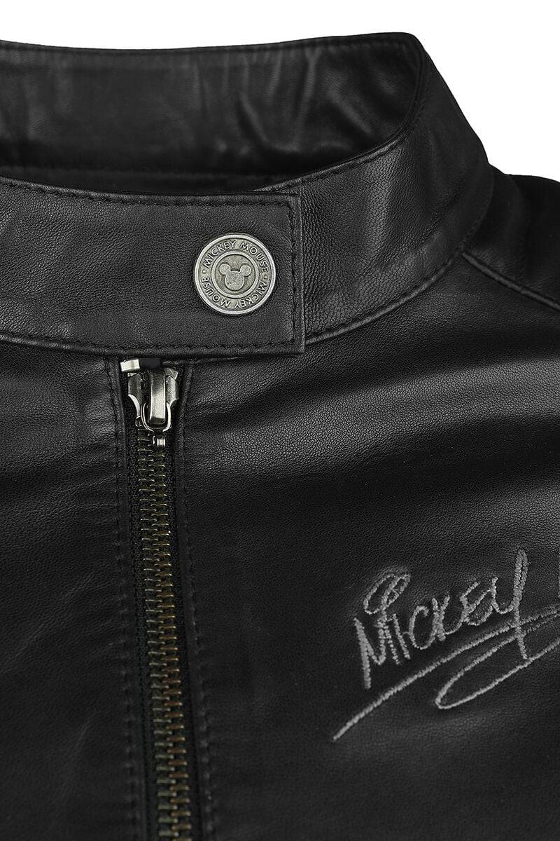 EMP "Mickey" Lederjacke Schwarz Von Micky Maus
