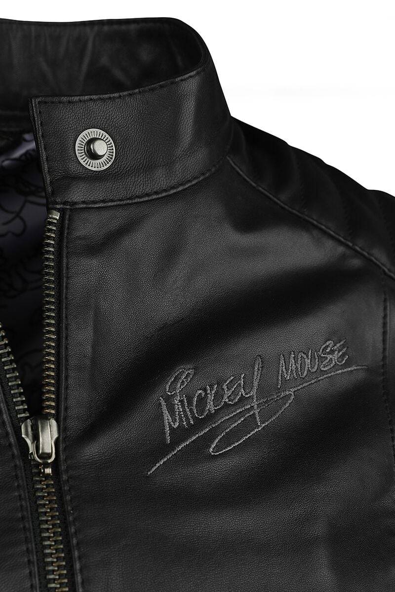 EMP "Mickey" Lederjacke Schwarz Von Micky Maus