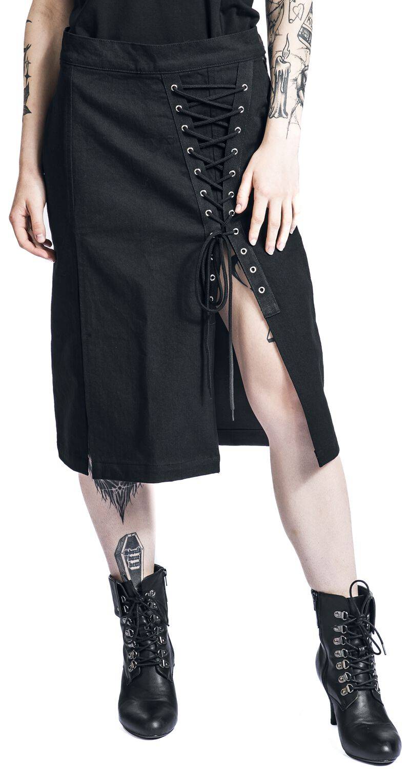 EMP Mittellanger Rock Schwarz Von Gothicana By EMP