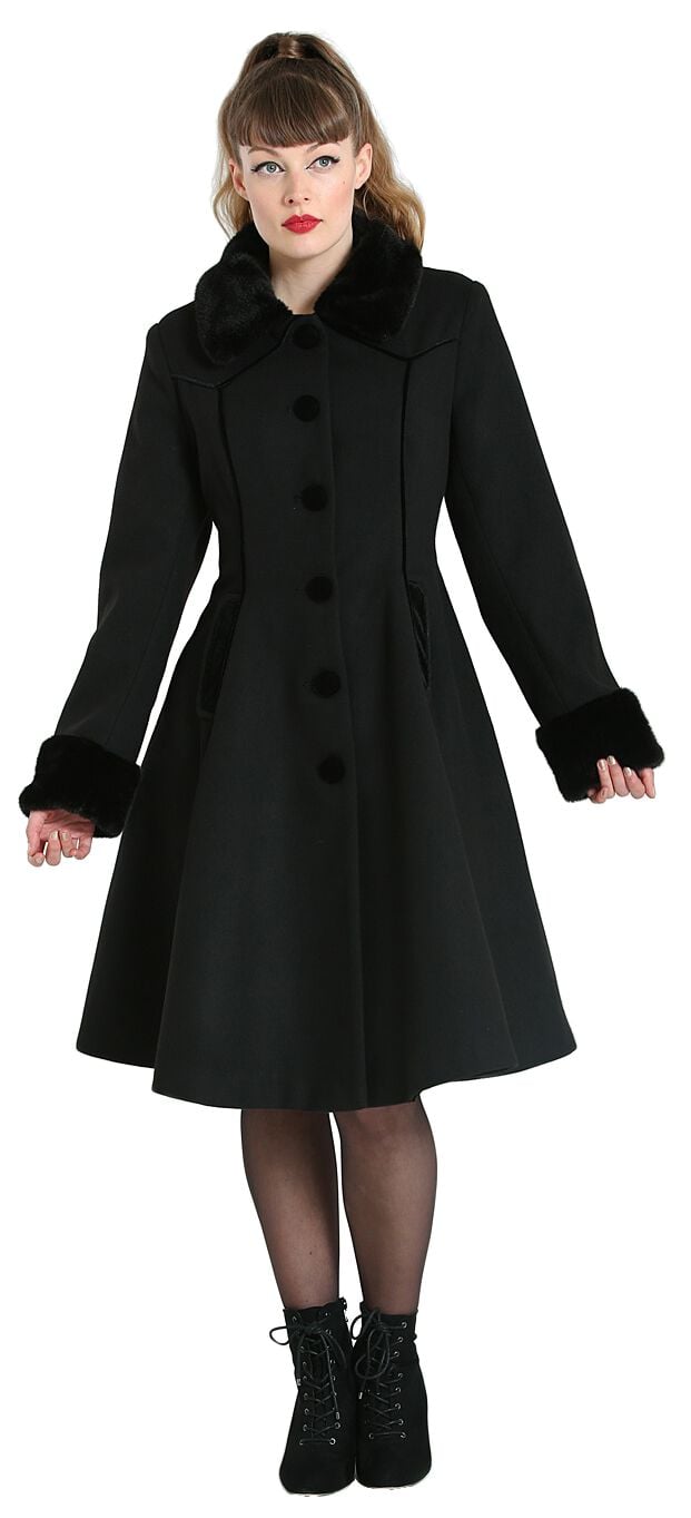 EMP "Olwin Coat" Mantel Schwarz Von Hell Bunny
