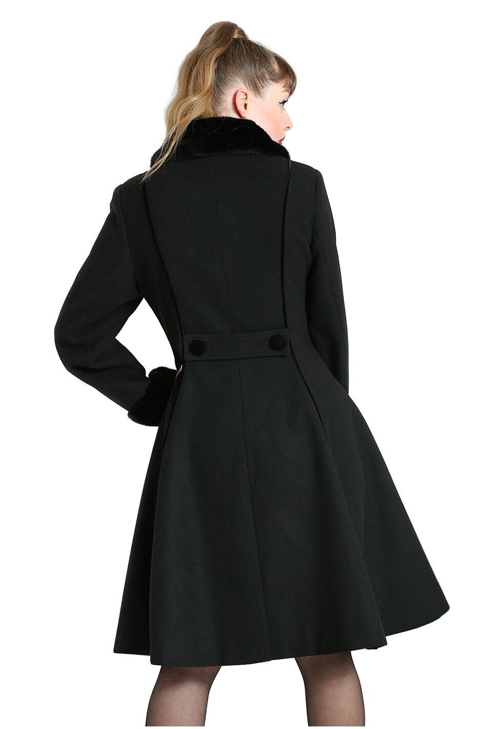 EMP "Olwin Coat" Mantel Schwarz Von Hell Bunny