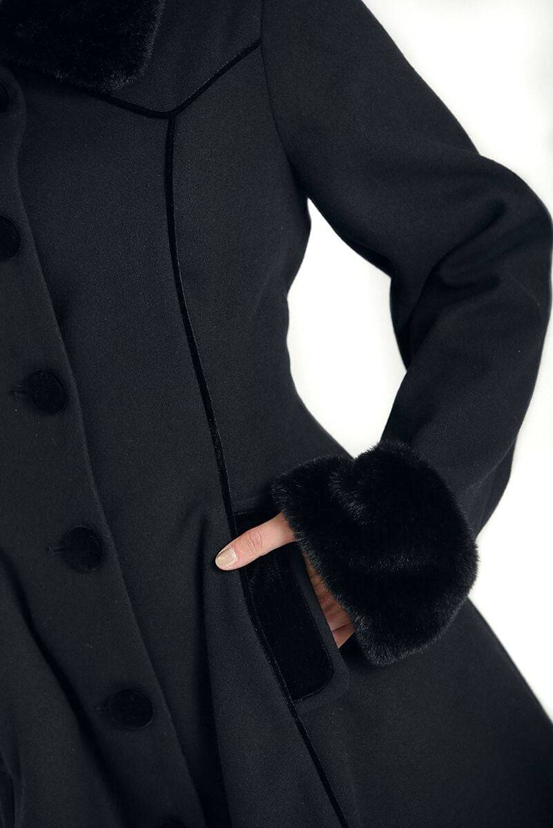 EMP "Olwin Coat" Mantel Schwarz Von Hell Bunny