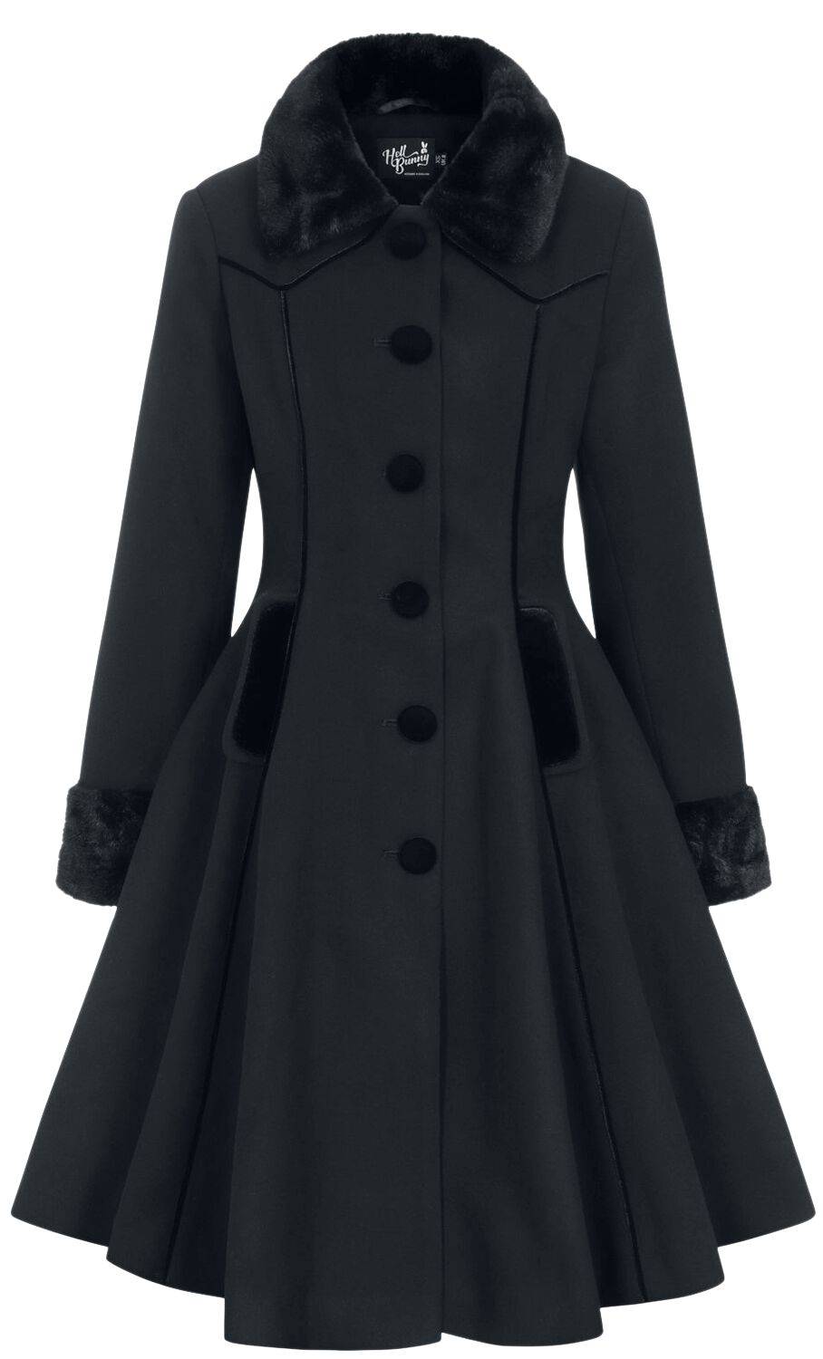 EMP "Olwin Coat" Mantel schwarz von Hell Bunny