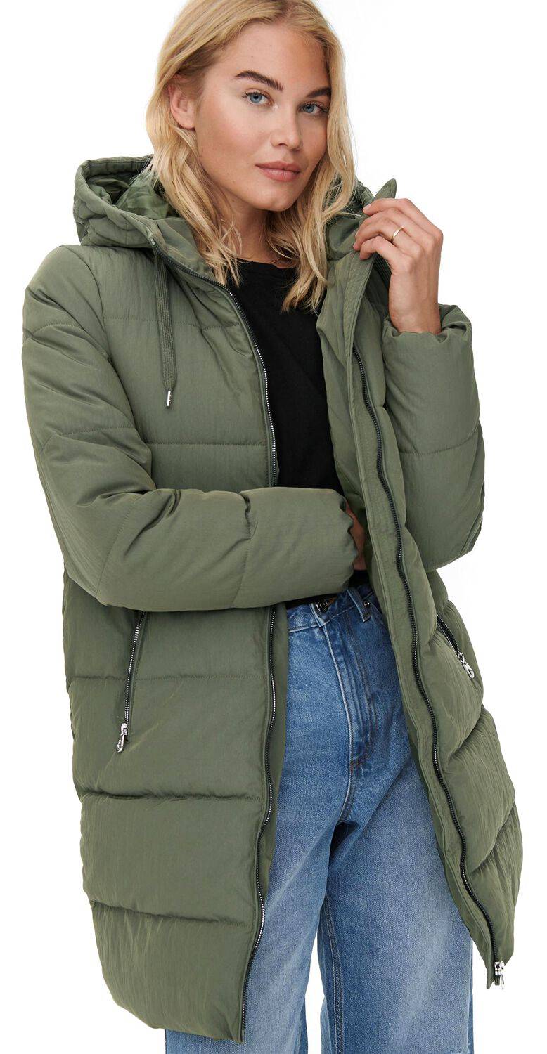 EMP "ONLDolly Long Puffer Coat" Mantel Oliv Von Only