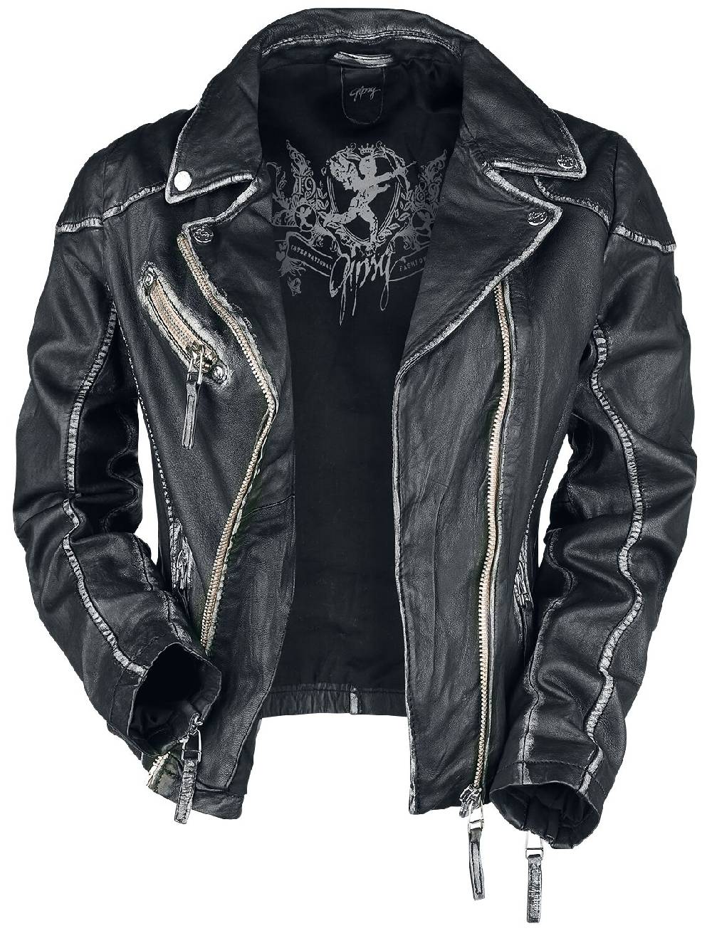 EMP "PGG LULV" Lederjacke Schwarz Von Gipsy