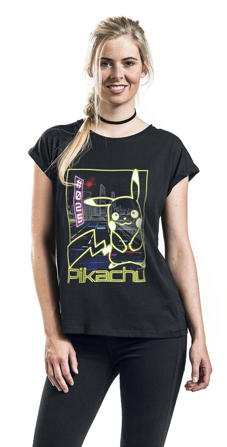 EMP "Pikachu - Neon" T-Shirt Schwarz Von Pokémon