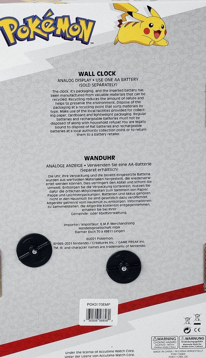 EMP "Pikachu" Wanduhr Von Pokémon