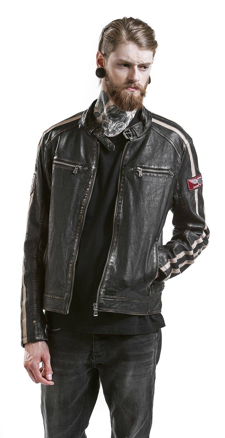 EMP "Race" Lederjacke Dunkelbraun Von Gipsy