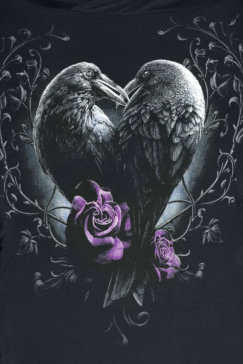 EMP "Raven Heart" Kurzes Kleid Schwarz Von Spiral