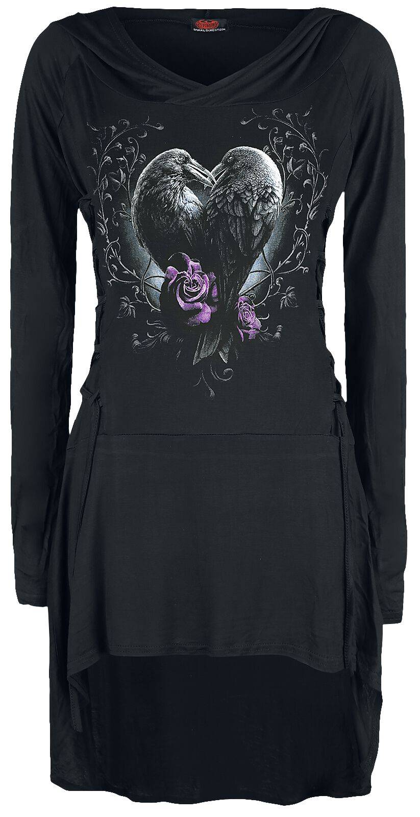 EMP "Raven Heart" Kurzes Kleid schwarz von Spiral