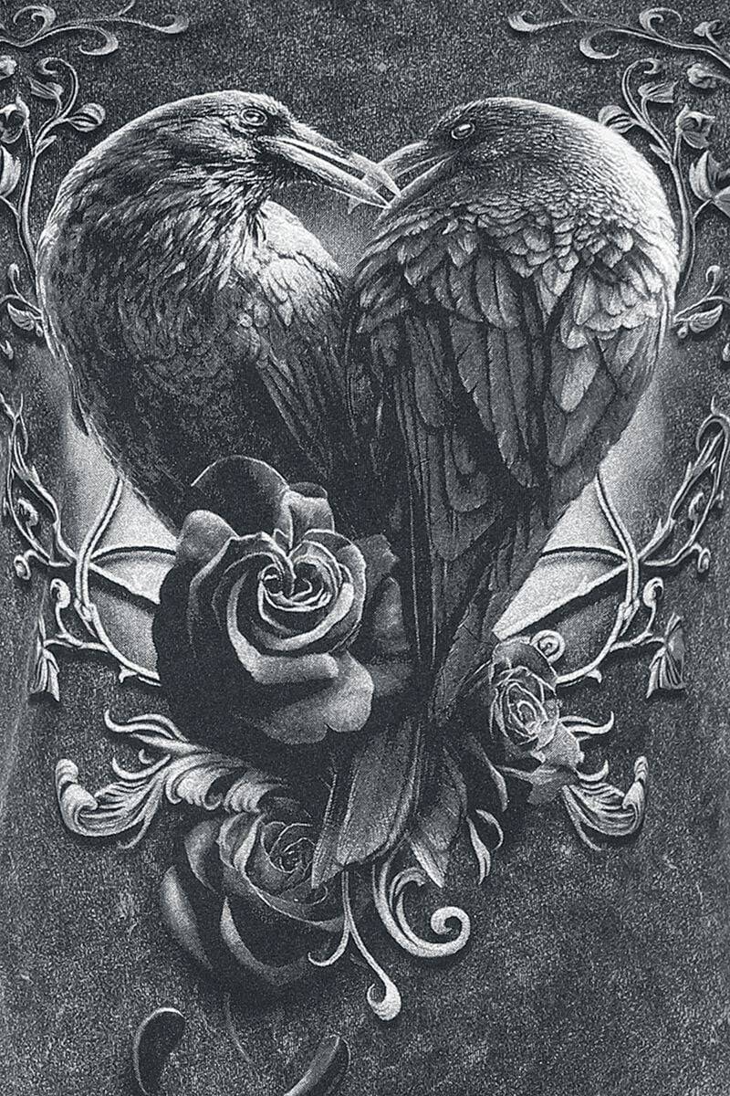 EMP "Raven Heart" T-Shirt Grau Von Spiral