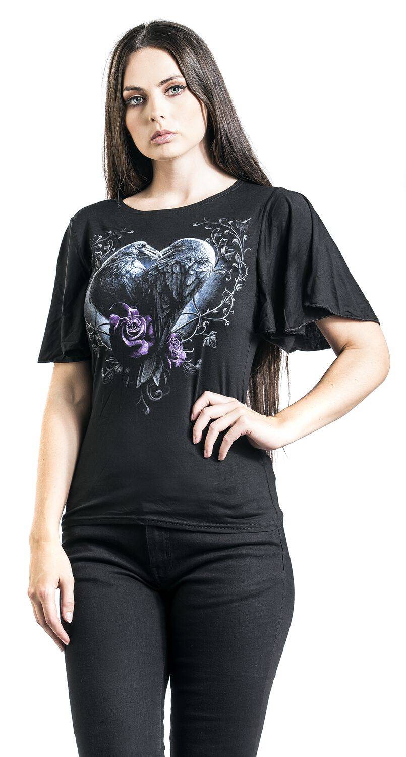EMP "Raven Heart" T-Shirt Schwarz Von Spiral