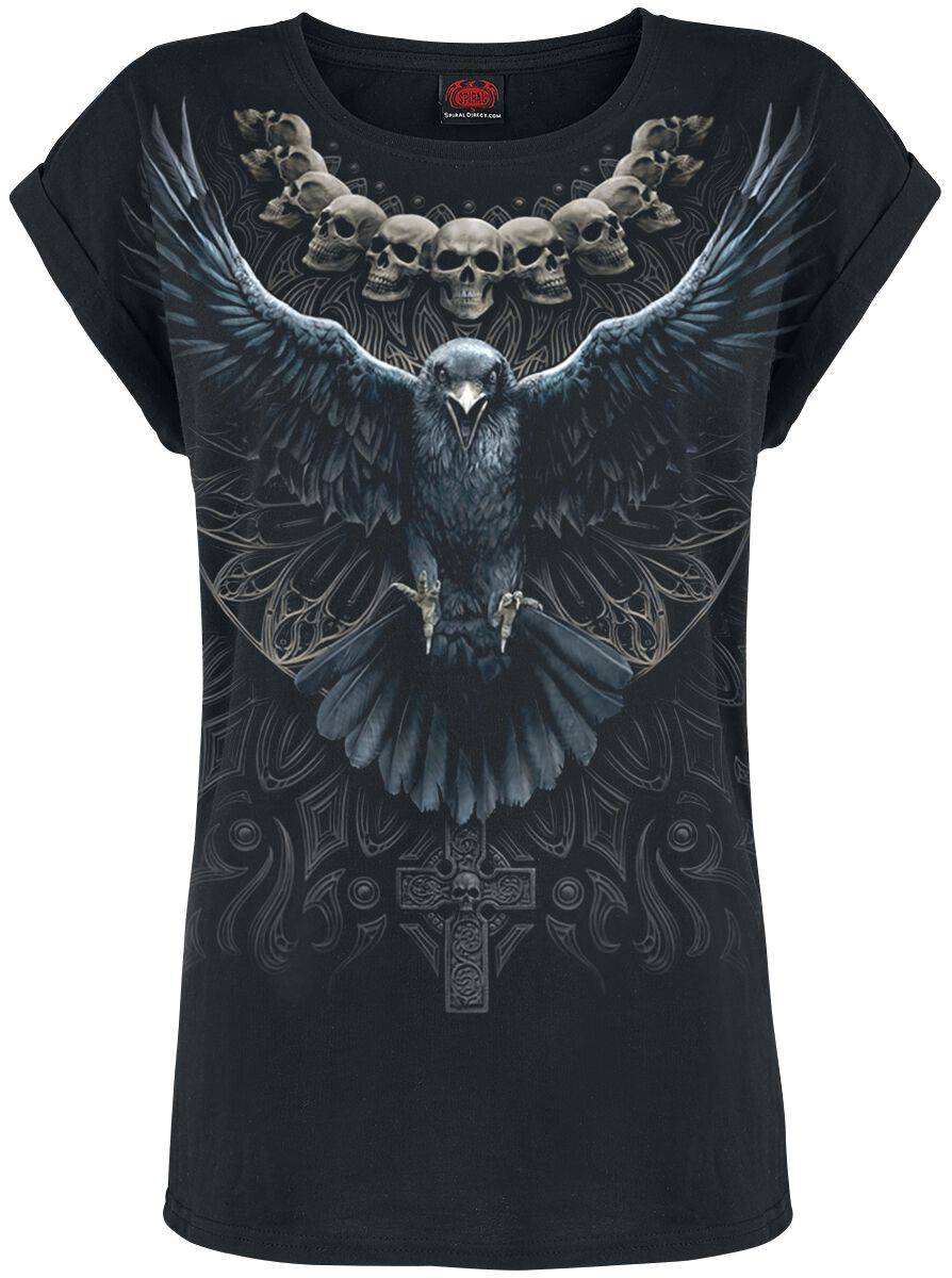 EMP "Raven Skull" T-Shirt schwarz von Spiral