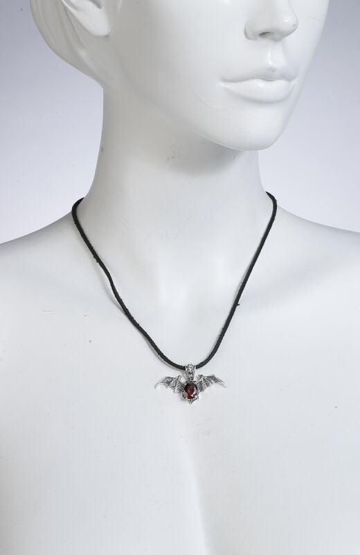 EMP "Red Bat" Halskette Silberfarben/rot Von EtNox