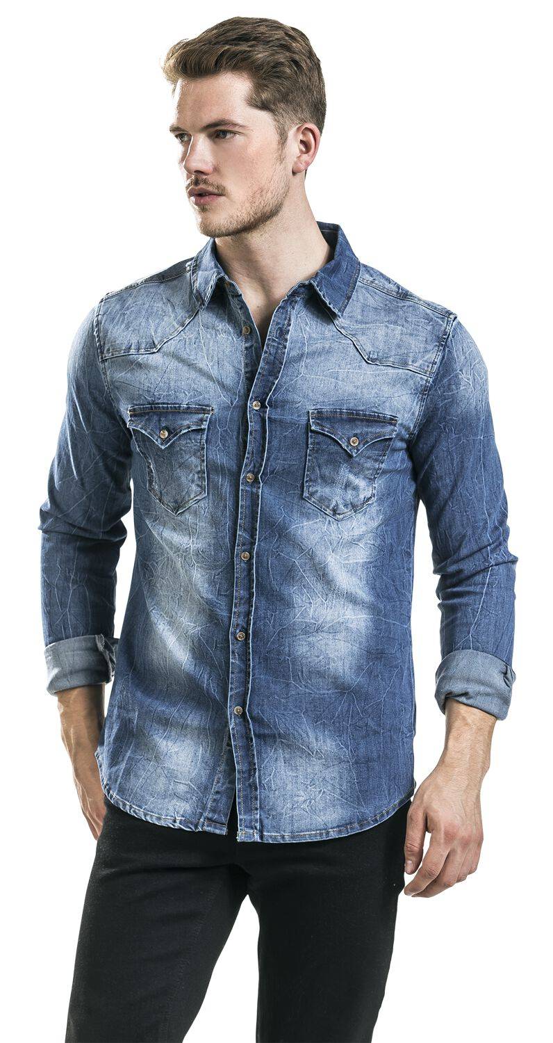 EMP "Riley Denimshirt" Jeanshemd Blau Von Brandit