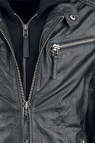 EMP "Rodney" Lederjacke Schwarz Von Gipsy