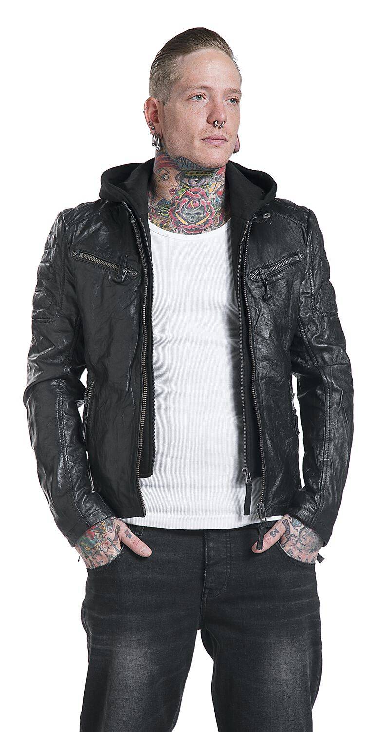 EMP "Rodney" Lederjacke Schwarz Von Gipsy